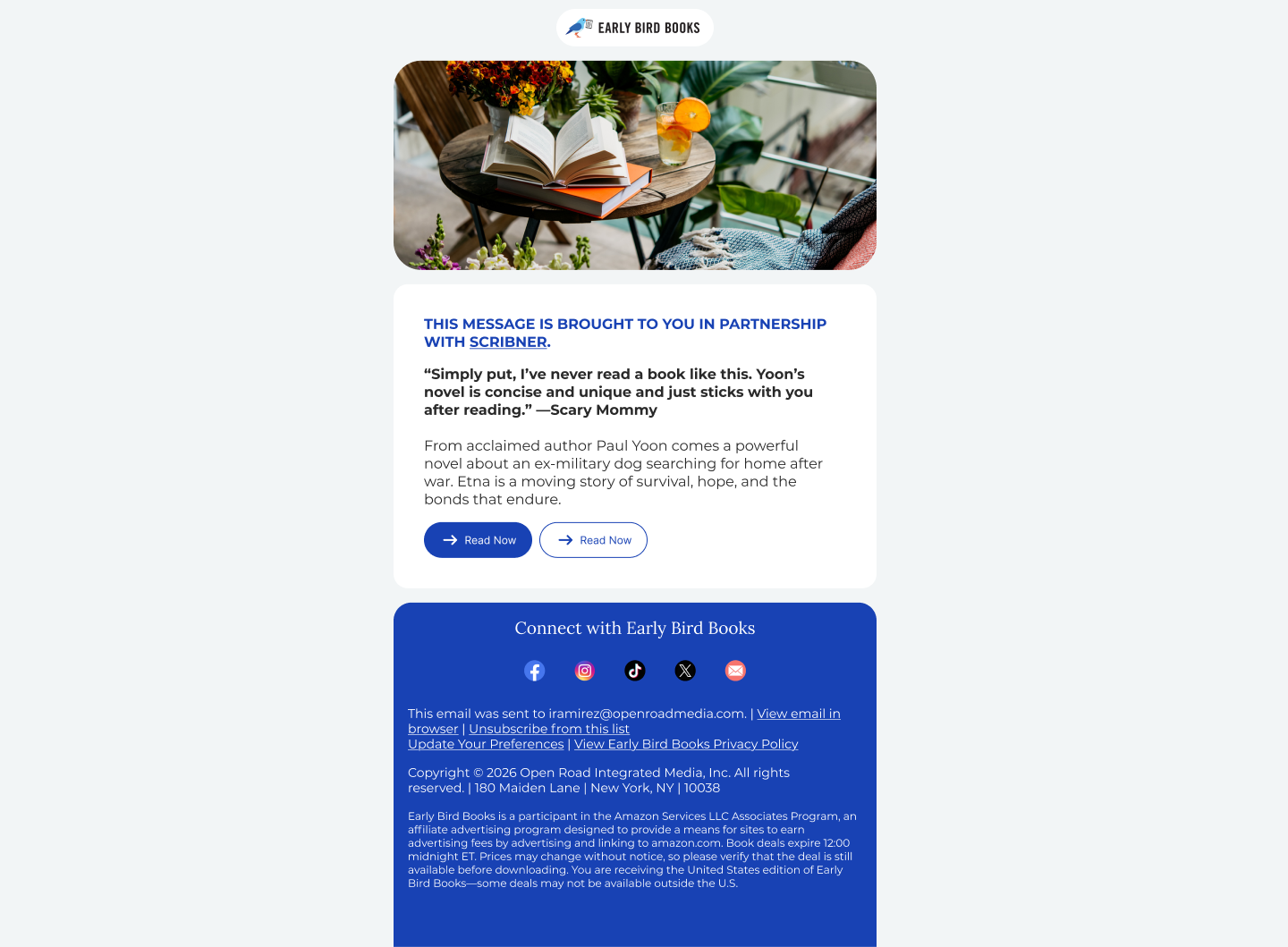 Activation email two CTAs — desktop